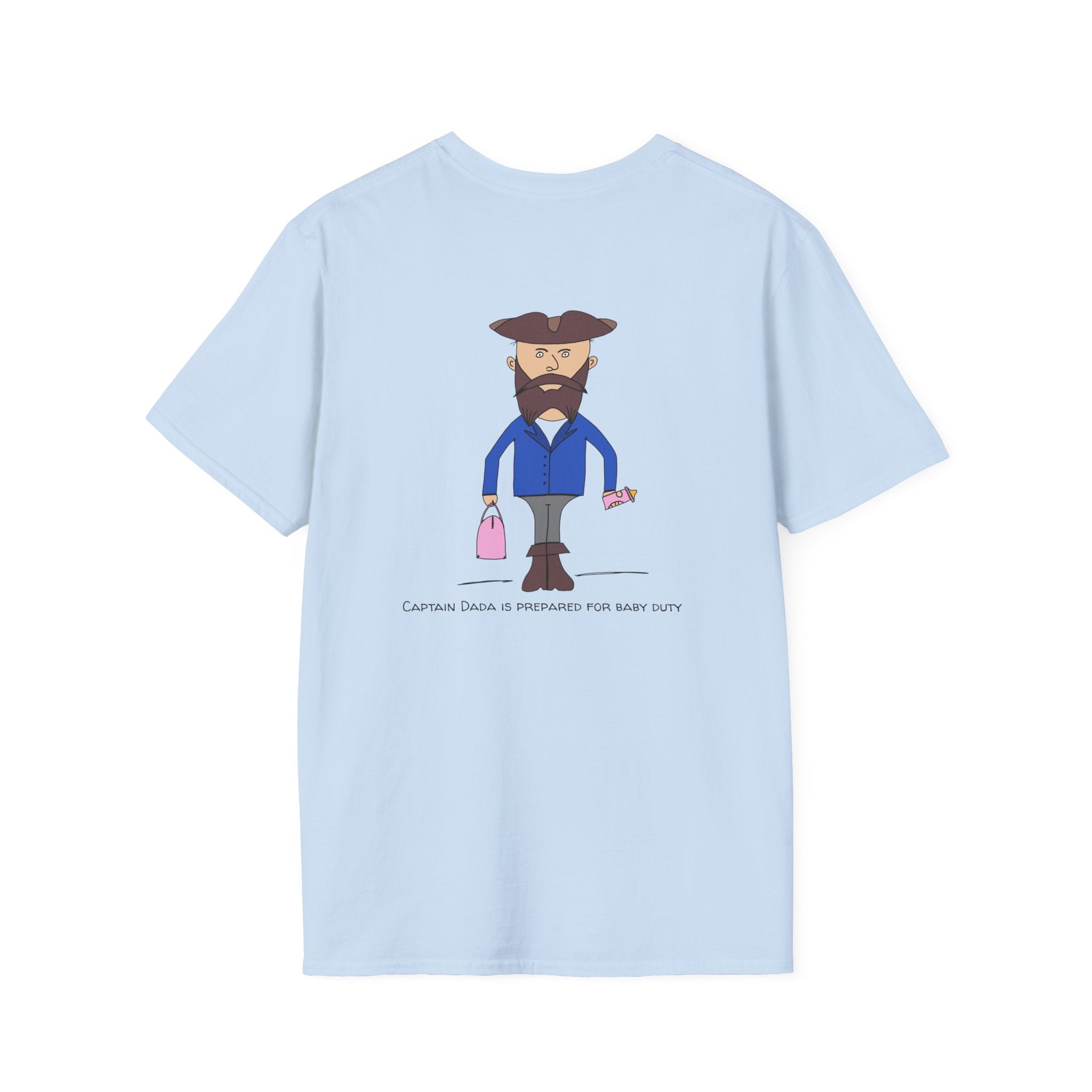 'Captain Dada' Back Print - Pirate Dad comic T-Shirt