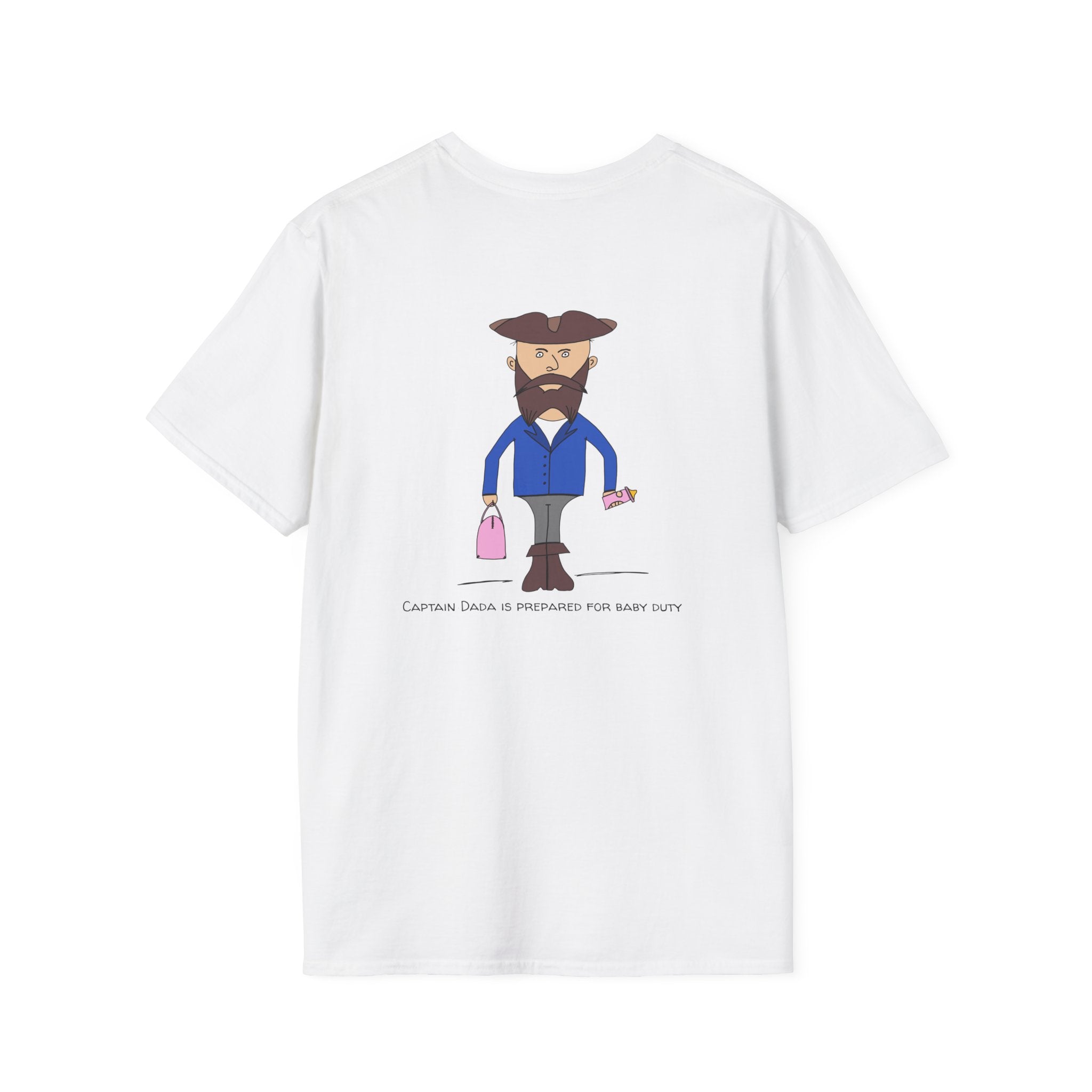'Captain Dada' Back Print - Pirate Dad comic T-Shirt